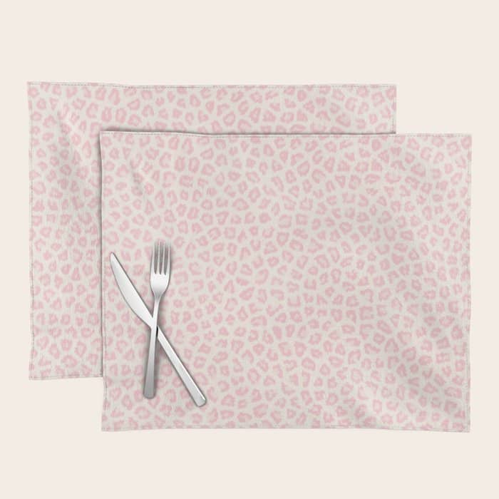 Modern Ivory Blush Pink Girly Cheetah Animal Print Pattern Placemat