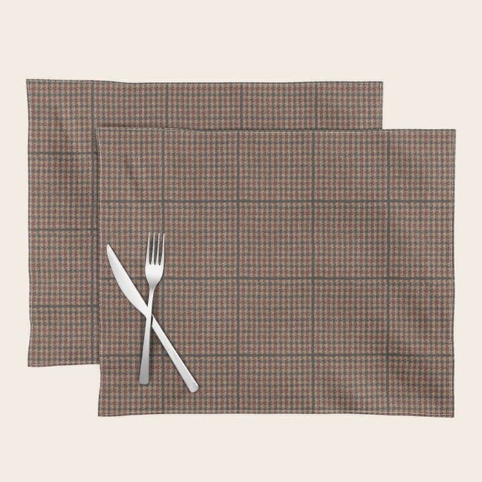 Vintage Brown Houndstooth Tweed  Placemat