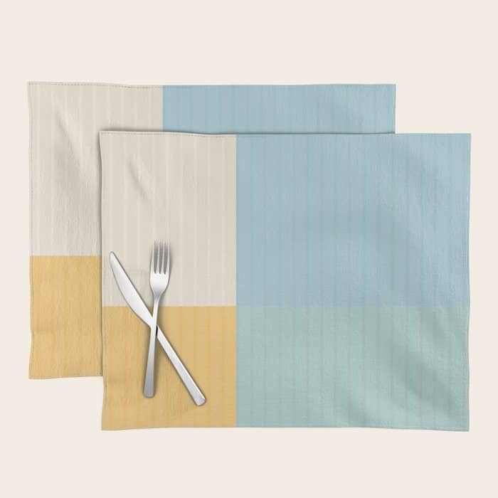 Color Block Line Abstract Iii Coastal Beachy Placemat