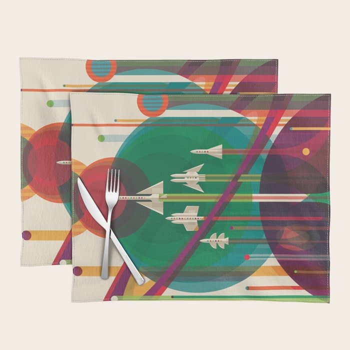 Nasa Retro Space Travel Poster The Grand Tour Placemat