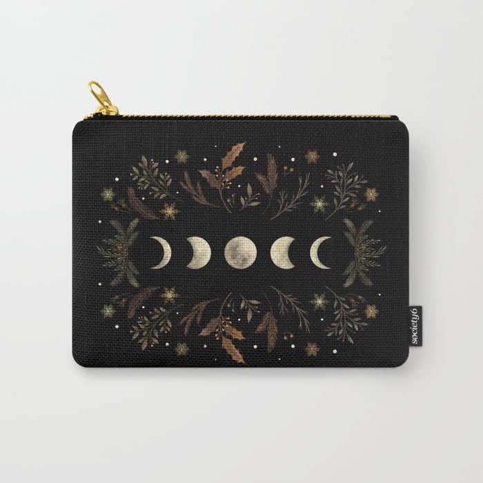 Moonlight Garden - Winter Brown Carry All Pouch