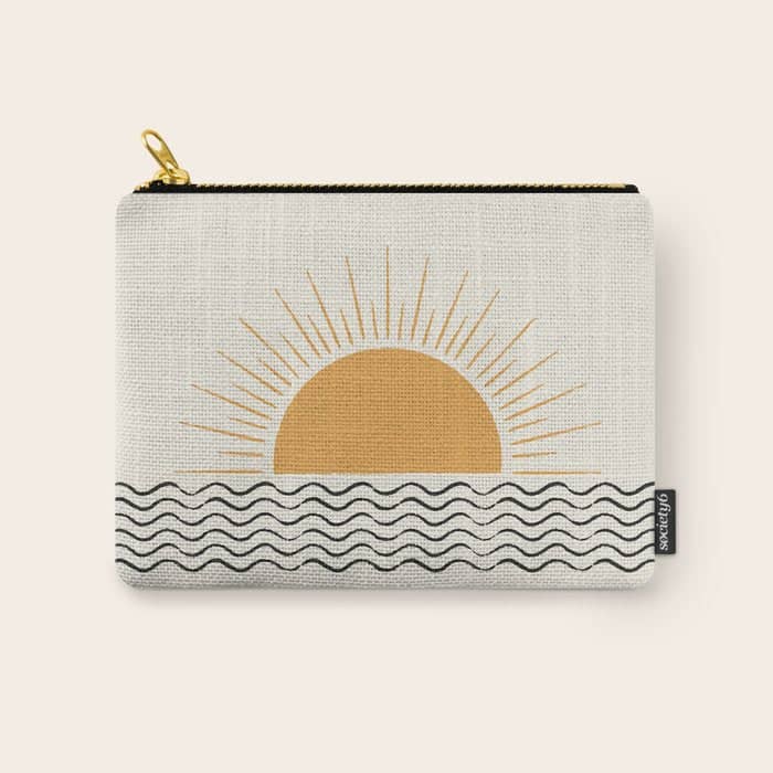 Sunrise Ocean -  Mid Century Modern Style Carry All Pouch