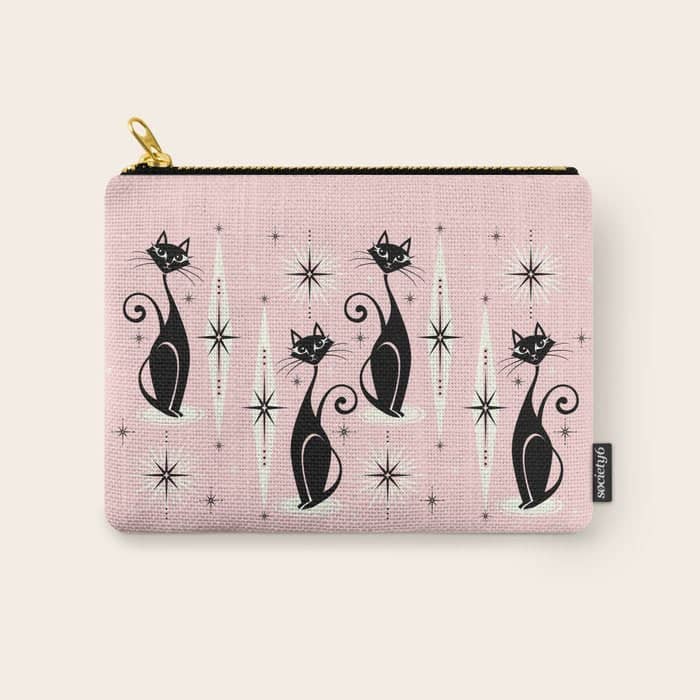 Mid Century Meow Retro Atomic Cats ©Studioxtine Carry All Pouch