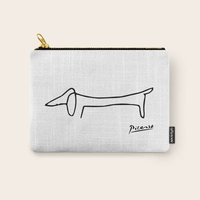 Pablo Picasso Dog (Lump) Artwork Shirt, Sketch Reproduction Carry All Pouch