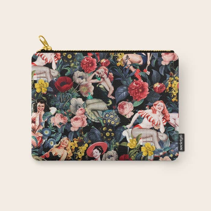 Floral And Pin-Up Girls Iv Carry All Pouch