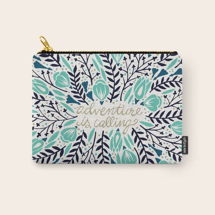 Adventure Is Calling Navy & Mint Palette Carry All Pouch