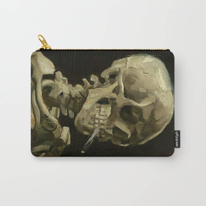 Vincent Van Gogh - Skull Of A Skeleton With Burning Cigarette Carry All Pouch