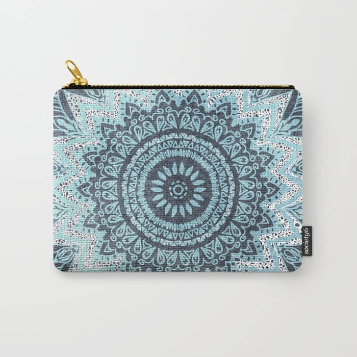 Bohochic Mandala In Blue Carry All Pouch