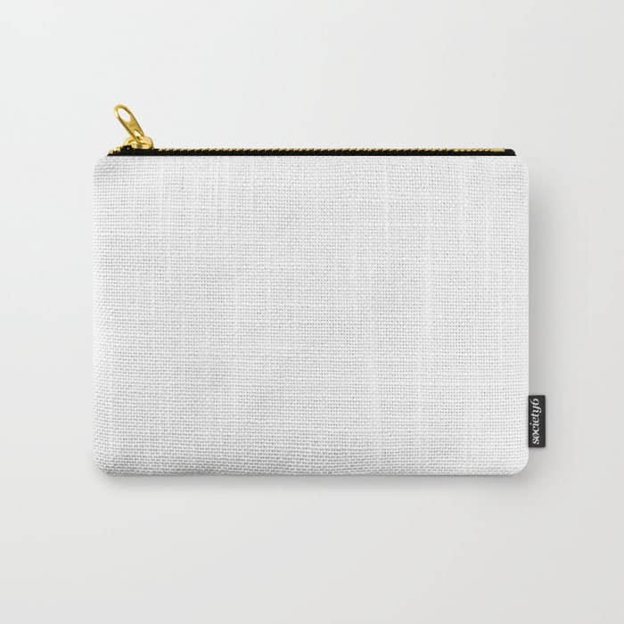 Plain White Simple Solid Color All Over Print Carry All Pouch