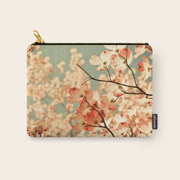 Pink Flowers On A Spring Day Carry All Pouch