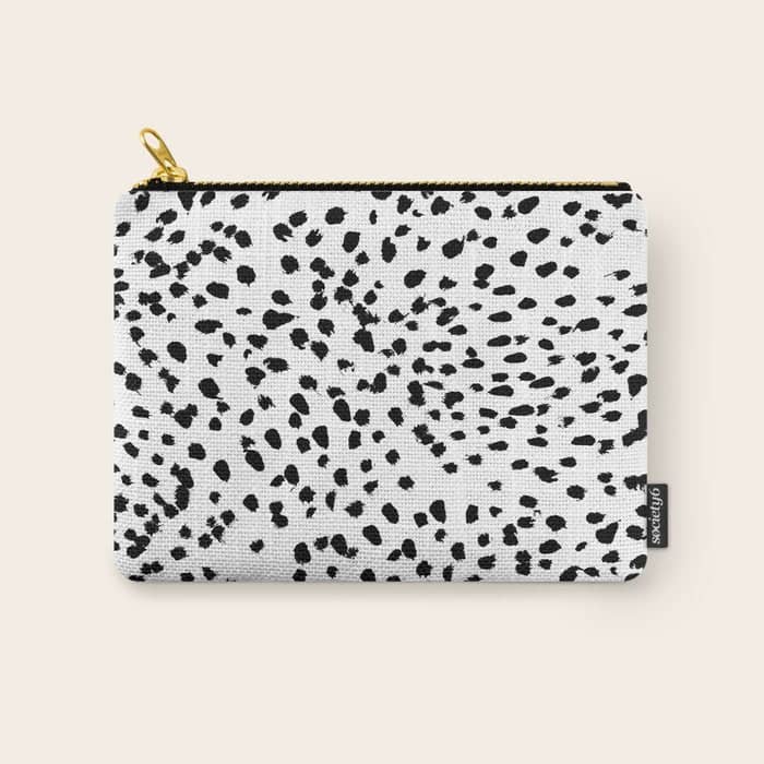Nadia - Black And White, Animal Print, Dalmatian Spot, Spots, Dots, Bw Carry All Pouch