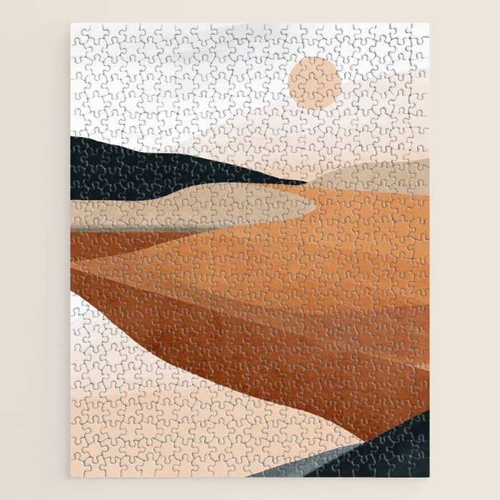 Abstract Art Landscape 41 Terracotta Jigsaw Puzzle
