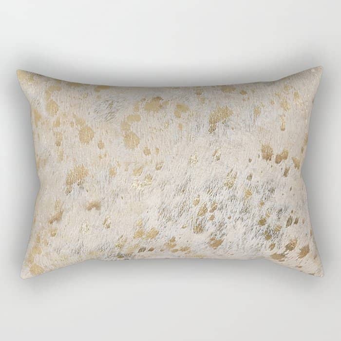 Gold Hide Gold Cowhide Rectangular Pillow