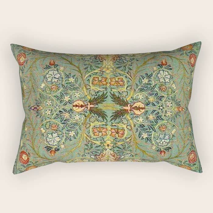William Morris Antique Acanthus Floral Rectangular Pillow
