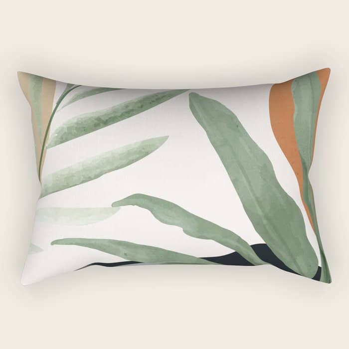 Abstract Art Tropical Leaves 10 Rectangular Pillow