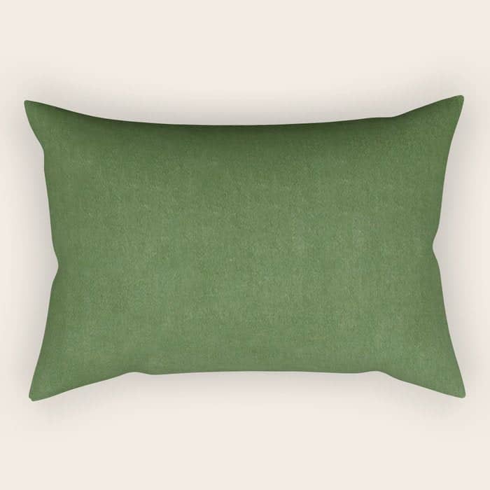 Sage Green Velvet Texture Rectangular Pillow