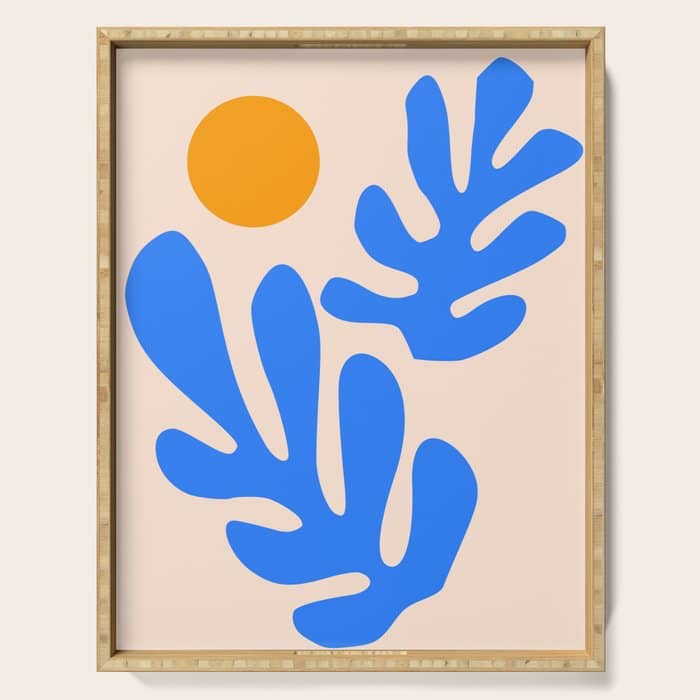 Henri Matisse - Leaves - Blue Serving Tray