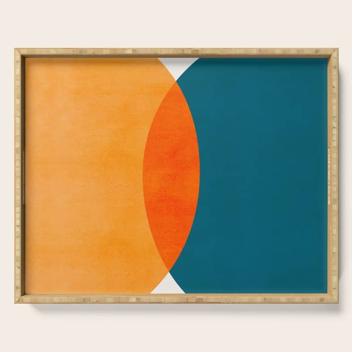 Mid Century Eclipse / Abstract Geometric Serving Tray
