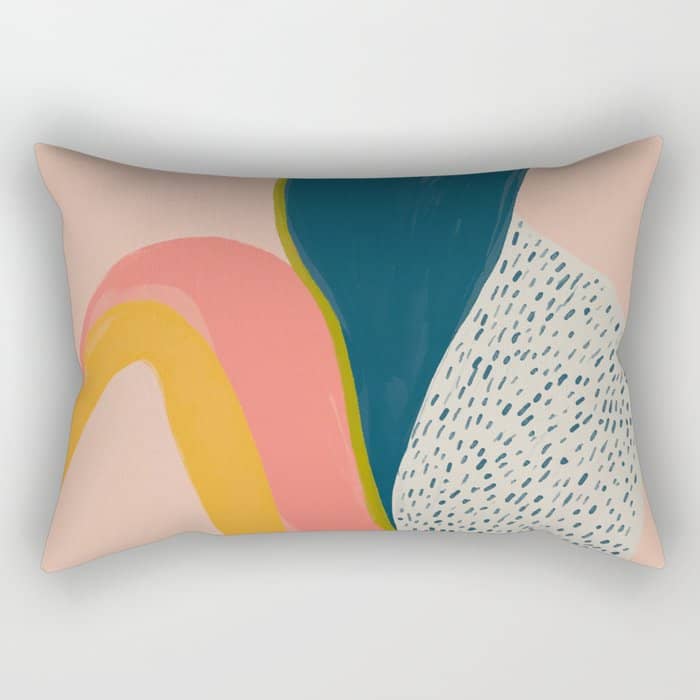 Colorful Abstract Textures Rectangular Pillow