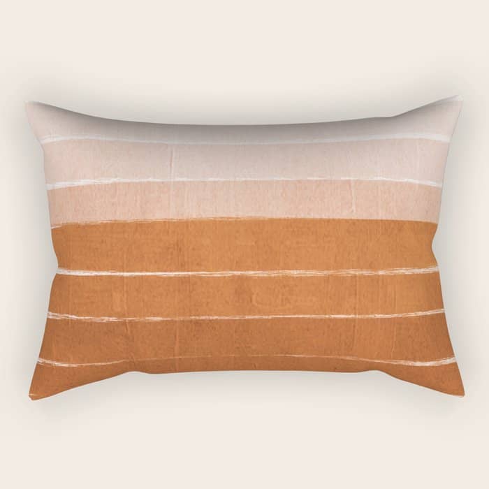 Sunset - Rust, Terracotta, Clay, Desert, Sunshine, Boho, Ombre, Paint, Sunset Colors,  Rectangular Pillow