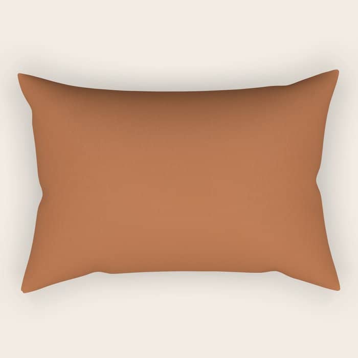 Clay Solid Deep Rich Rust Terracotta Colour Rectangular Pillow