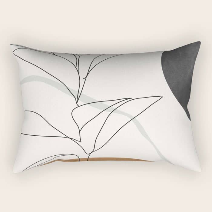 Abstract Art Minimal Plant Rectangular Pillow