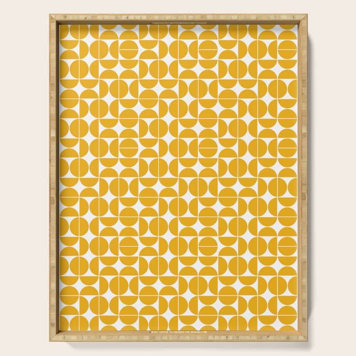 Mid Century Modern Geo 04b Yellow Serving Tray