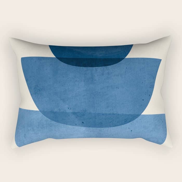 Abstract Shapes 37-Blue Rectangular Pillow