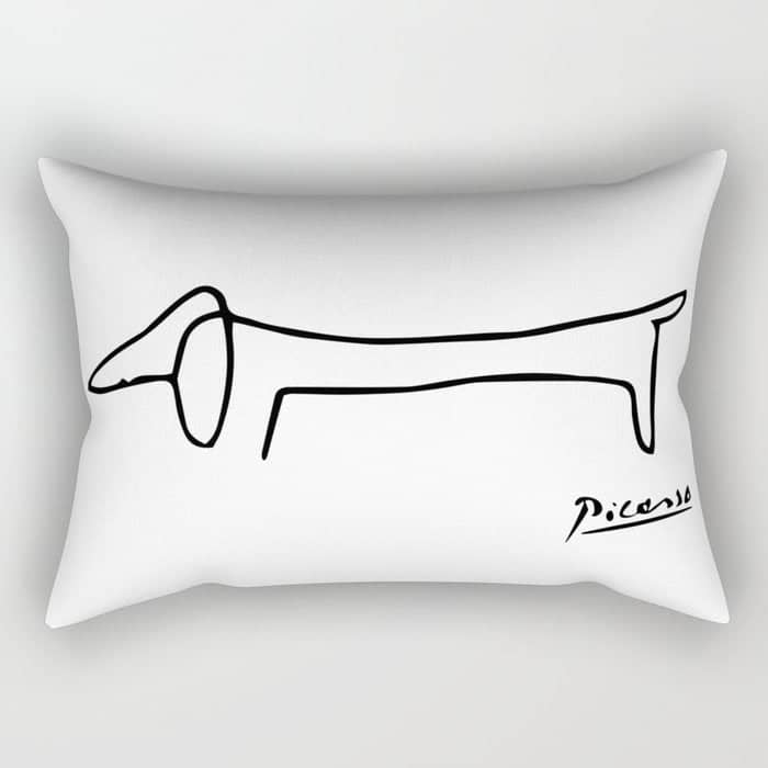 Pablo Picasso Dog (Lump) Artwork Shirt, Sketch Reproduction Rectangular Pillow