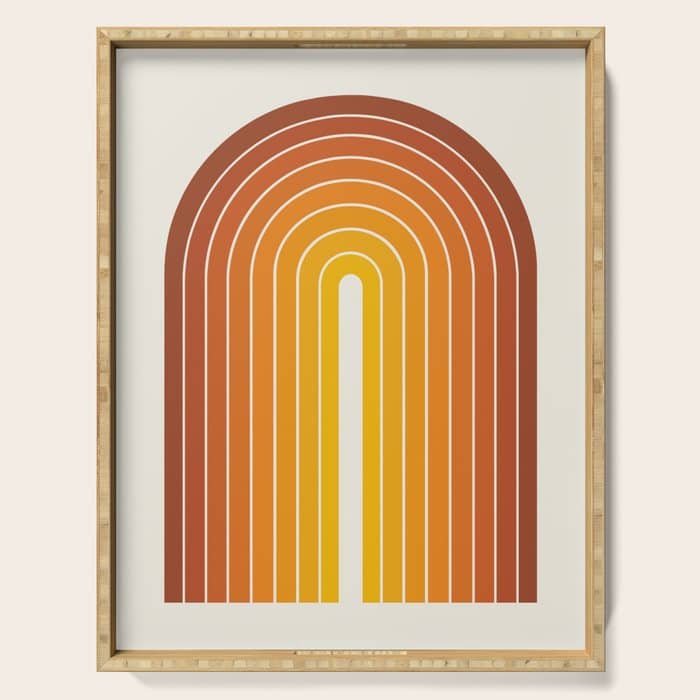Gradient Arch Ix Retro Orange Mid Century Modern Rainbow Serving Tray