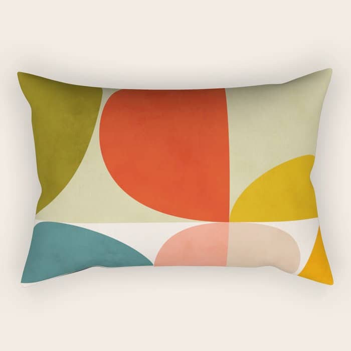 Shapes Of Mid Century Geometry Art Rectangular Pillow