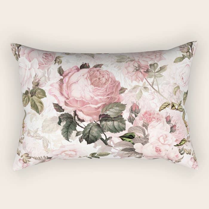 Vintage & Shabby Chic - Sepia Pink Roses  Rectangular Pillow