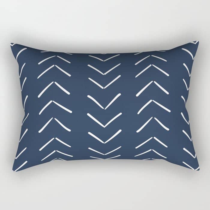 Boho Big Arrows In Navy Rectangular Pillow