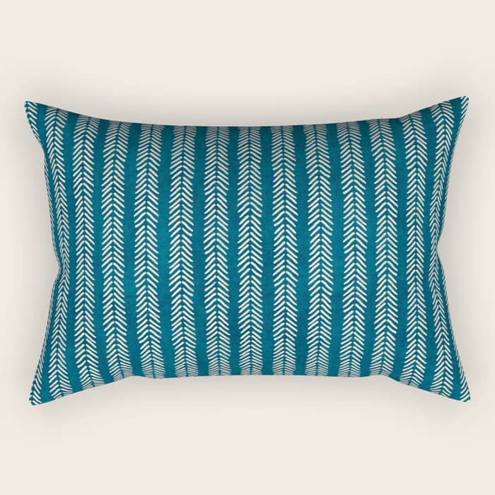 Small Teal Arrowheads Rectangular Pillow