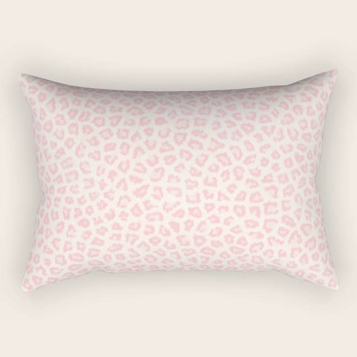 Modern Ivory Blush Pink Girly Cheetah Animal Print Pattern Rectangular Pillow
