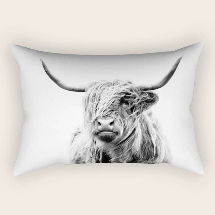Portrait Of A Highland Cow Rectangular Pillow