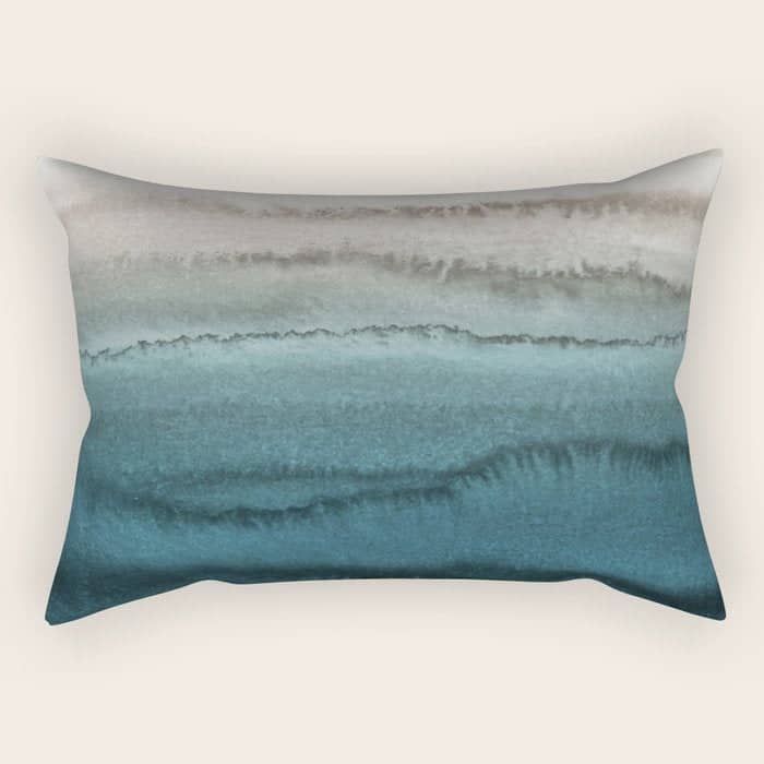 Within The Tides - Crashing Waves Teal Rectangular Pillow