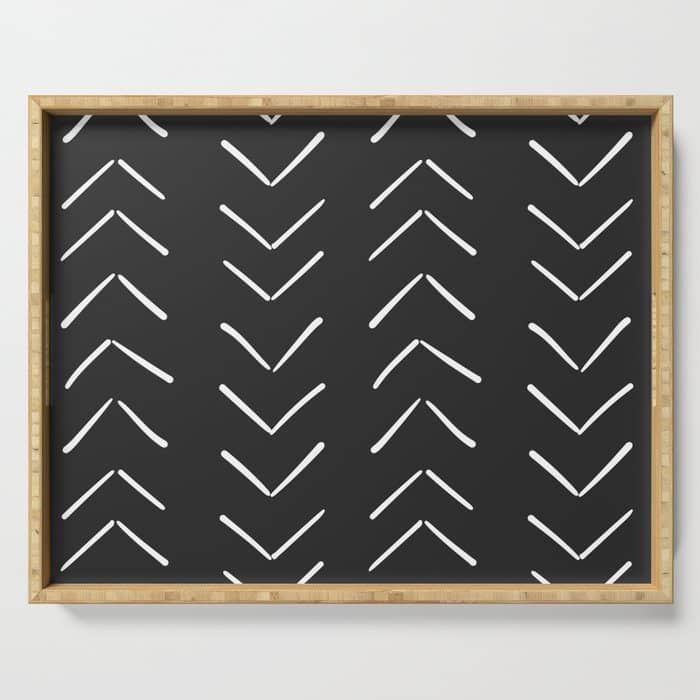 Boho Big Arrows In Black And White Serving Tray
