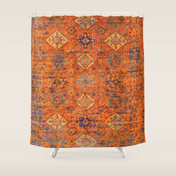 Oriental Vitange Moroccan Rug Design Shower Curtain