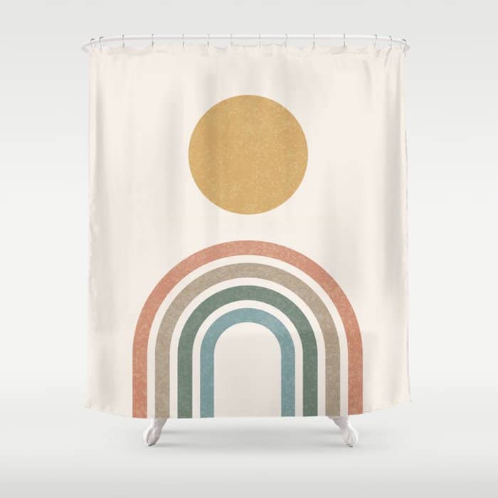 Mid-Century Modern Rainbow Shower Curtain