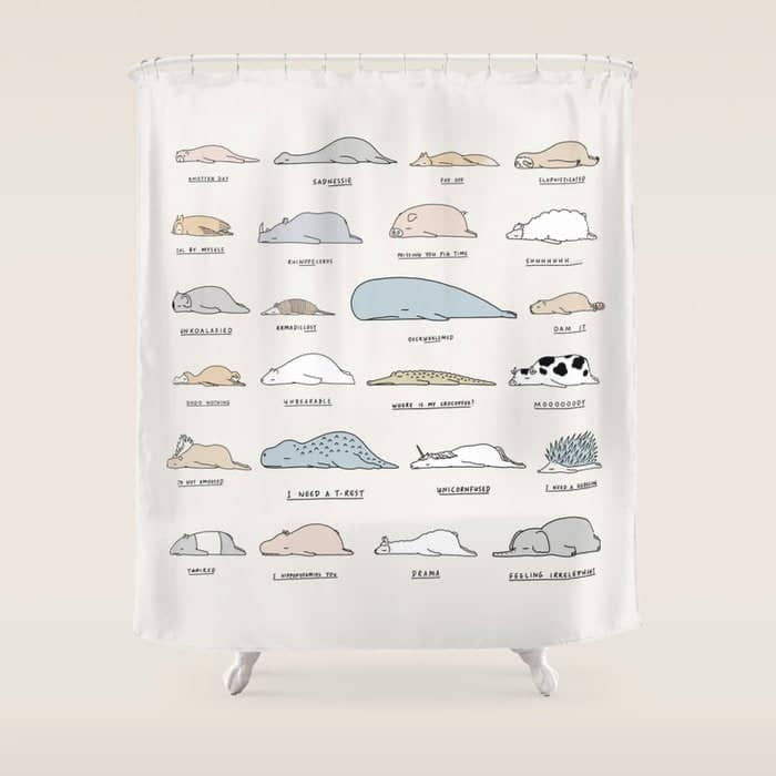 The Moody Animals (Colours) Shower Curtain