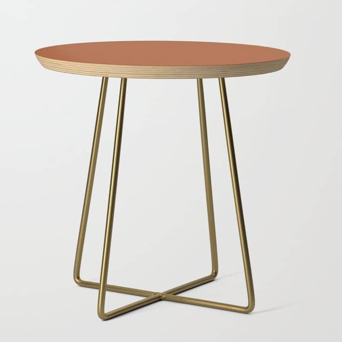 Clay Solid Deep Rich Rust Terracotta Colour Side Table