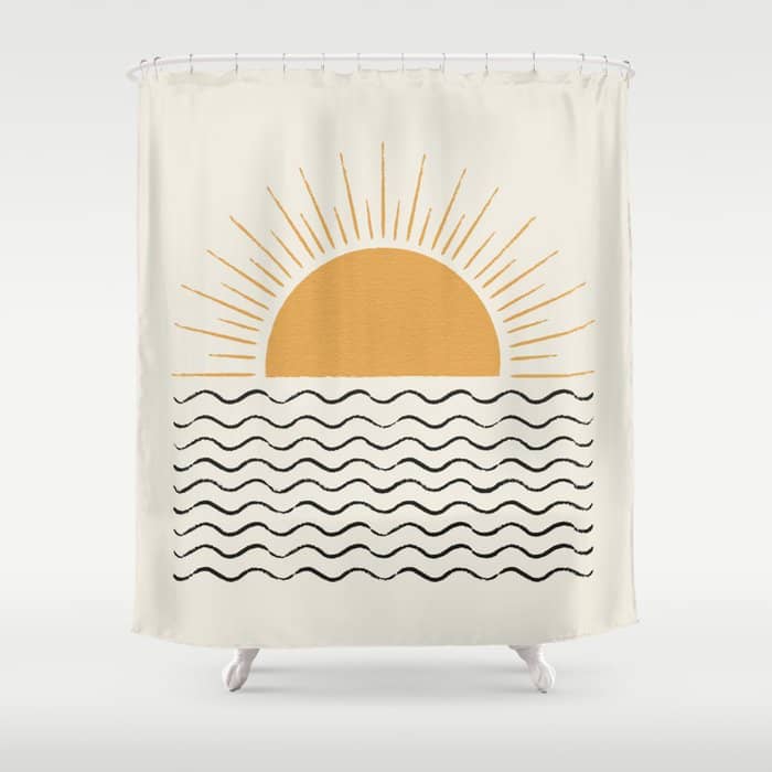Sunrise Ocean -  Mid Century Modern Style Shower Curtain