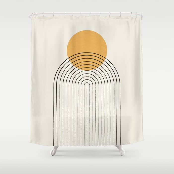 Gold Sun Rainbow Mountain Shower Curtain