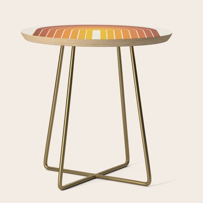 Gradient Arch Ix Retro Orange Mid Century Modern Rainbow Side Table