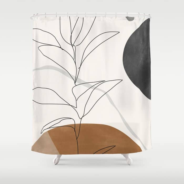 Abstract Art Minimal Plant Shower Curtain
