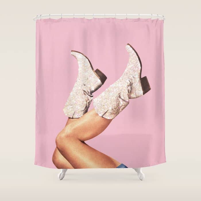 These Boots - Glitter Pink Shower Curtain