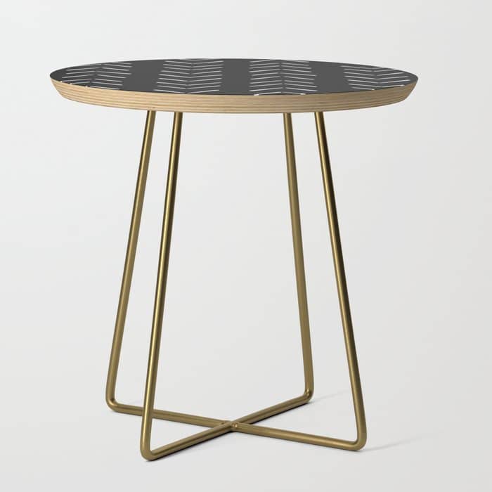 Boho Big Arrows In Black And White Side Table