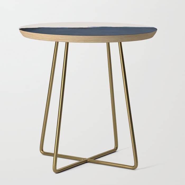 Abstract, Blue, Beige, Indigo Side Table