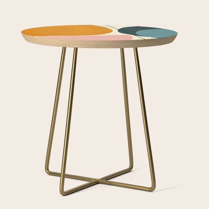 Shapes Geometric Minimal Painting Abstract Side Table